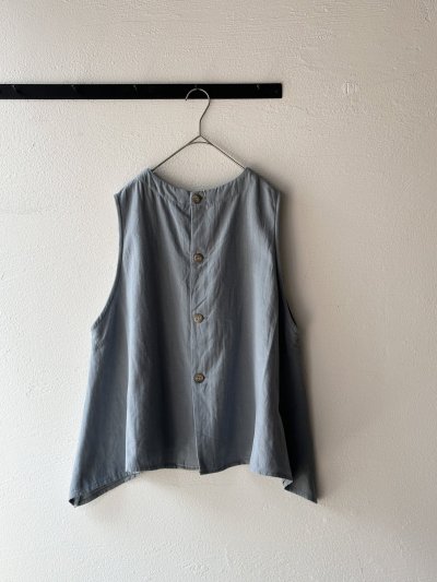 画像3: grin 綿麻バックサテン 三角2wayベスト【クリックポスト(185円)発送可能】