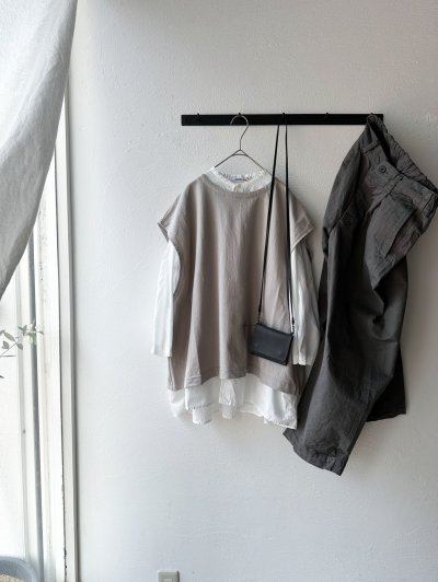 画像1: prit 30/1DEPEND インレイ バックスリットベスト