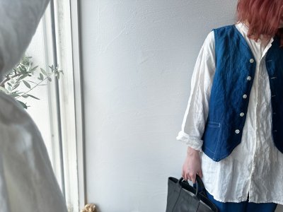 画像2: Luminaes×ちずぶるー 藍染めスーツベスト 