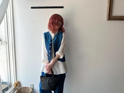 画像1: Luminaes×ちずぶるー 藍染めスーツベスト 