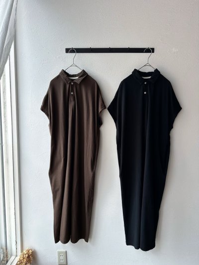 画像1: NATURAL LAUNDRY ドライカノコ ポロドルマンワンピース