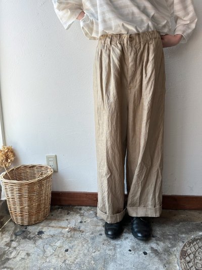 画像1: Veritecoeur リネンタックパンツ