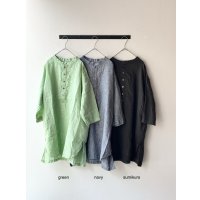 *sale30%off* prit 66/1リネン 7分袖スタンドカラープルオーバーチュニック