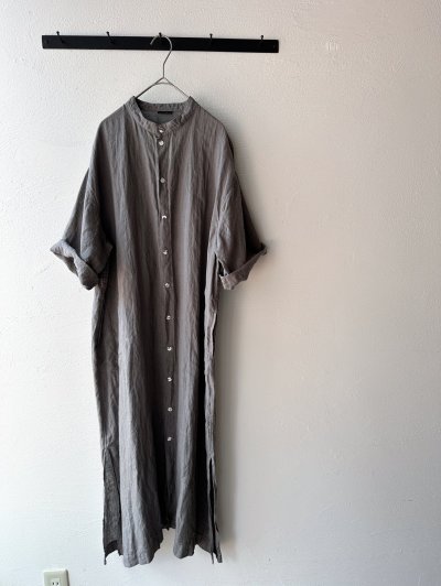 画像11: Luminaes 手染めリネン ７分袖ワイドシャツワンピース