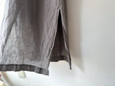 画像12: Luminaes 手染めリネン ７分袖ワイドシャツワンピース