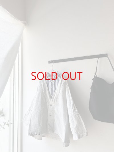 画像1: *sale30%off* prit コットンリネン交織高密度ウェザー 7分袖ボレロ【クリックポスト（185円）発送可能】