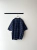 画像6: prit 30/1綿麻ウィンドウペンチェック ５分袖スタンドカラーワイドシャツ