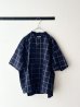 画像3: prit 30/1綿麻ウィンドウペンチェック ５分袖スタンドカラーワイドシャツ