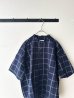 画像4: prit 30/1綿麻ウィンドウペンチェック ５分袖スタンドカラーワイドシャツ