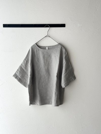 画像9: prit 60/1 フレンチリネン平織 5分袖プルオーバー