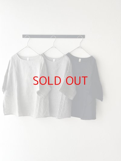 画像7: *sale30%off* prit 60/1 フレンチリネン平織 5分袖プルオーバー【クリックポスト（185円）発送可能】