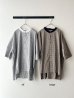 画像2: prit ポプリンワッシャーチェック ５分袖スタンドカラークレリックワイドシャツ (2)