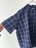画像5: prit 30/1綿麻ウィンドウペンチェック ５分袖スタンドカラーワイドシャツ