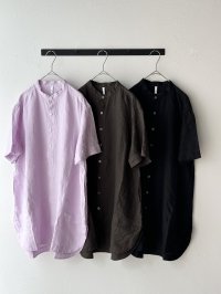 grin 60リネン スタンドロングシャツ