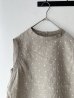 画像7: prit 60/1リネントライアングル刺繍 × 60/1リネン切替ノースリーブスタンドカラーフレアプルオーバー