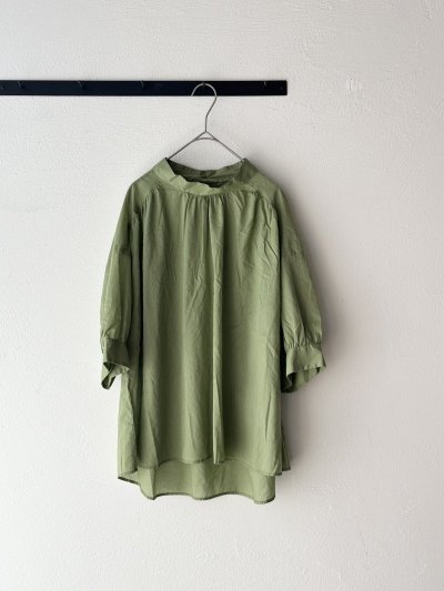 画像12: prit 80/1ローン ５分袖スタンドカラープルオーバー【クリックポスト（185円）発送可能】