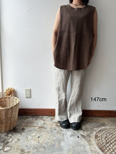 画像7: prit 40/1 クレープロッキーバル ラウンドヘムノースリーブ