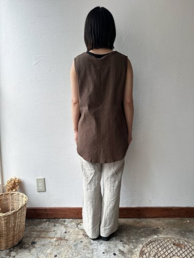 画像9: prit 40/1 クレープロッキーバル ラウンドヘムノースリーブ