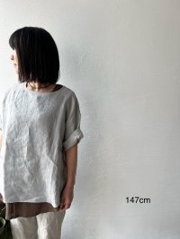 prit 60/1 フレンチリネン平織 5分袖プルオーバー