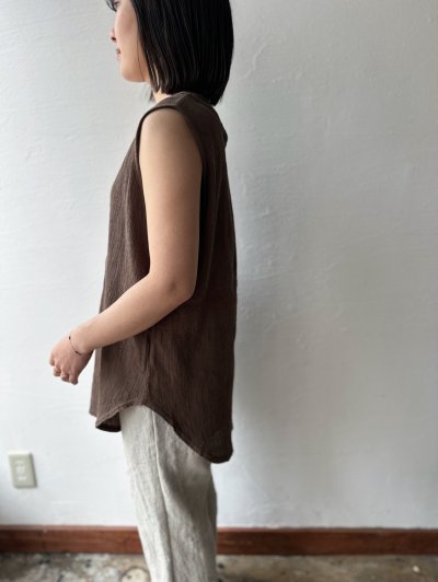 画像8: prit 40/1 クレープロッキーバル ラウンドヘムノースリーブ