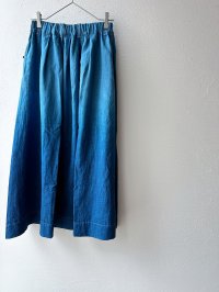  Luminaes 藍染め リネンタックスカート