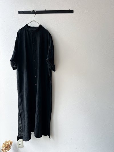 画像17: Luminaes 手染めリネン ７分袖ワイドシャツワンピース