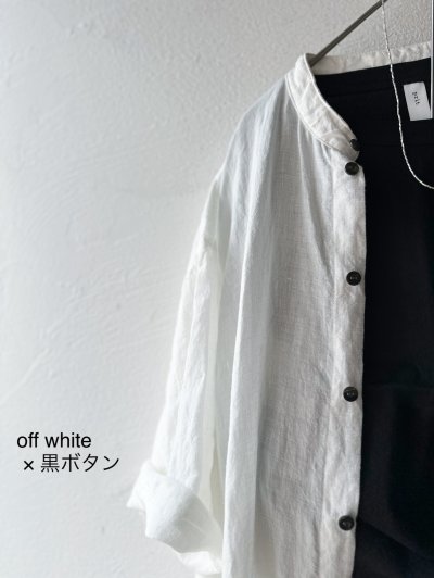画像2: [black , gray /予約7月下旬再入荷] Luminaes 手染めリネン ７分袖ワイドシャツワンピース