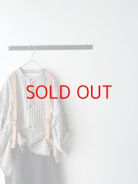 *sale30%off* prit 強撚リネンストライプ スタンドカラーオーバーサイズシャツ