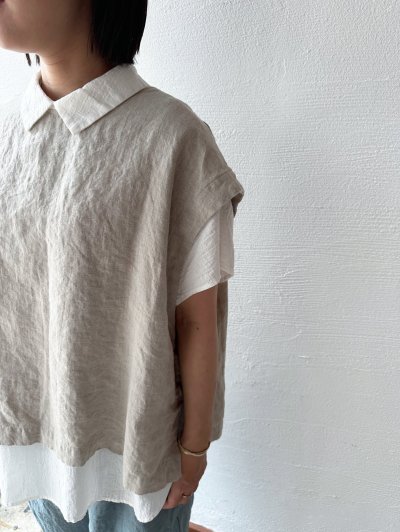 画像2: prit 40/1 フレンチリネンキャンバス 2wayベスト