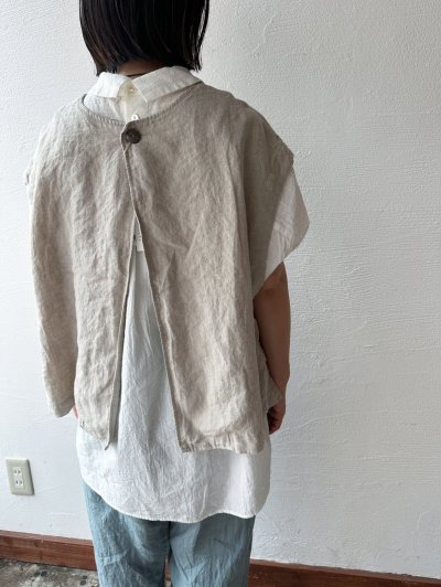 画像1: prit 40/1 フレンチリネンキャンバス 2wayベスト