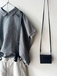 prit 綿麻平織 スリーブレス衿付きプルオーバー