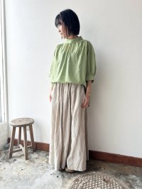 prit 80/1ローン ５分袖スタンドカラープルオーバー