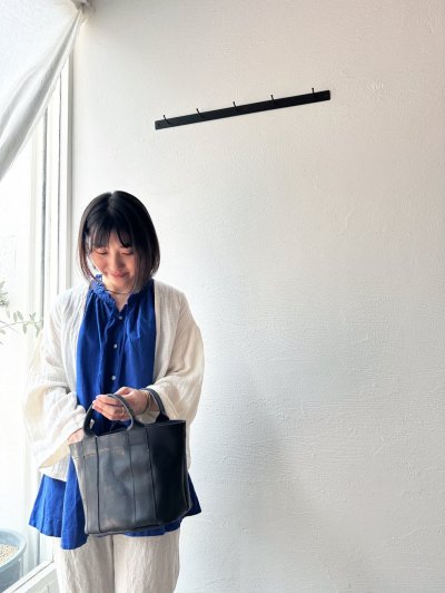 画像1: prit リネンコットン交織パナマクロス ７分袖ボレロ