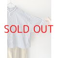 nouvelles du paradis ストライプクロス フリル衿ワイドブラウス【クリックポスト（185円）発送可能】