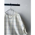 prit 30/1綿麻ウィンドウペンチェック スリーブレスヒモワイドプルオーバー