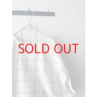*sale50%off* prit 30/1綿麻ウィンドウペンチェック スリーブレスヒモワイドプルオーバー