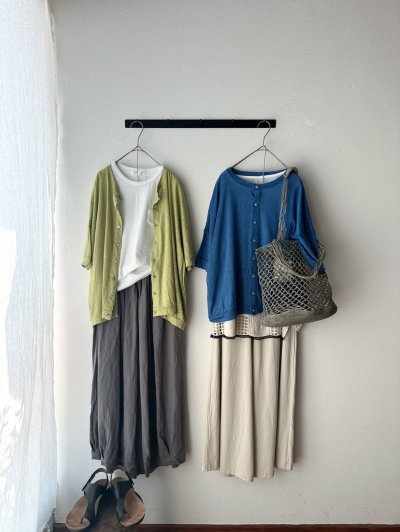 画像2: *sale30%off* prit  40/1ベルギーリネン天竺 クルーネックカーディガン