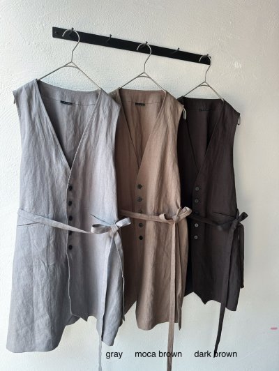 画像17: Luminaes コルトレイクリネン ストリングロングベスト