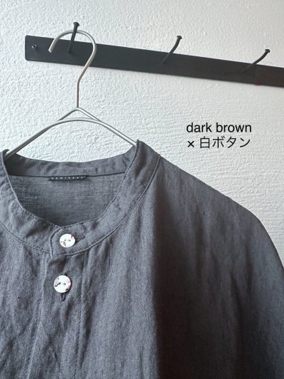 画像22: Luminaes 手染めリネン ７分袖ワイドシャツワンピース