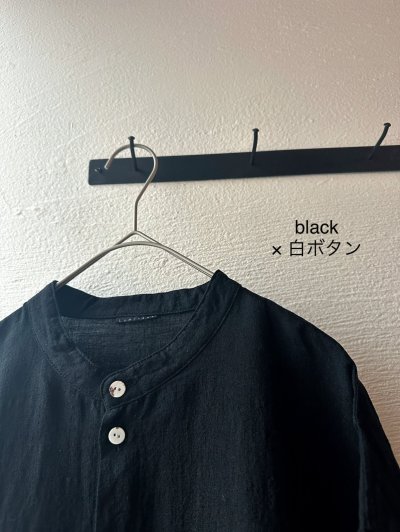 画像23: Luminaes 手染めリネン ７分袖ワイドシャツワンピース