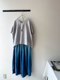  Luminaes 藍染め キャステリンリネン タックボリュームPT