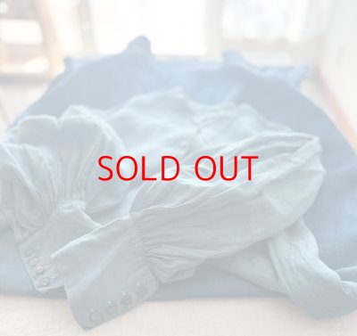 画像2: Luminaes 藍染オーガニックリネン ランタンスリーブOP