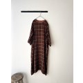 Vlas Blomme Linen Gauze Check ドレス