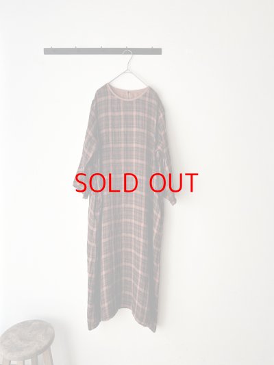 画像1: Vlas Blomme Linen Gauze Check ドレス