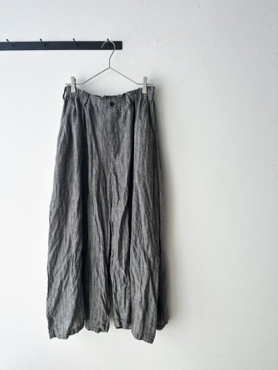 画像1: Vlas Blomme 40/1 Linen Stripe カーブパンツ