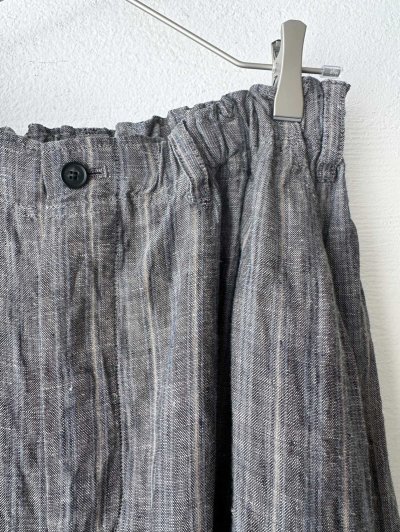 画像2: Vlas Blomme 40/1 Linen Stripe カーブパンツ