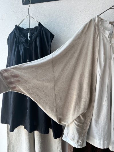 画像1: *sale30%off* prit 40/1ベルギーリネン天竺 ボレロ【クリックポスト（185円）発送可能】