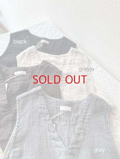 画像11: prit フレンチリネン ドビークロス Vネックプルオーバーベスト