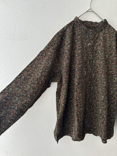 画像5: *sale30%off* prit 40/1キャラメルコール小花プリント スタンドカラーシャツ