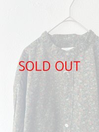 *sale30%off* prit 40/1キャラメルコール小花プリント スタンドカラーシャツ